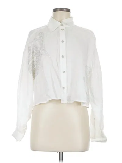 Pre-owned Magaschoni Long Sleeve Blouse In White