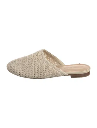 Pre-owned Magda Butrym Patterned Mules In Neutrals