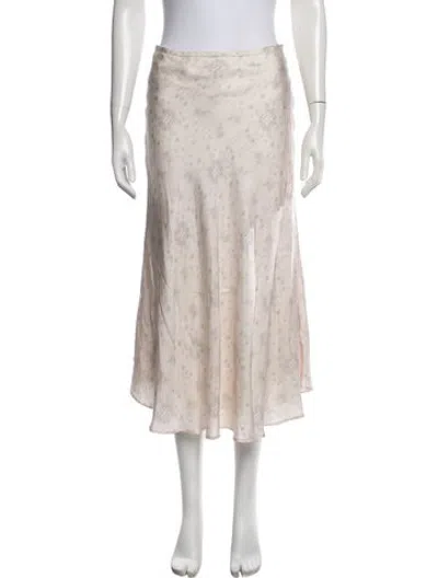 Pre-owned Maggie Marilyn Silk Midi Length Skirt In Neutrals