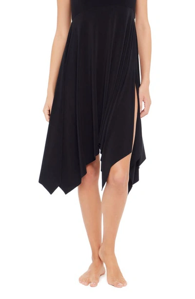 Magicsuit Handkerchief Hem Cover-up Midi Skirt In Black