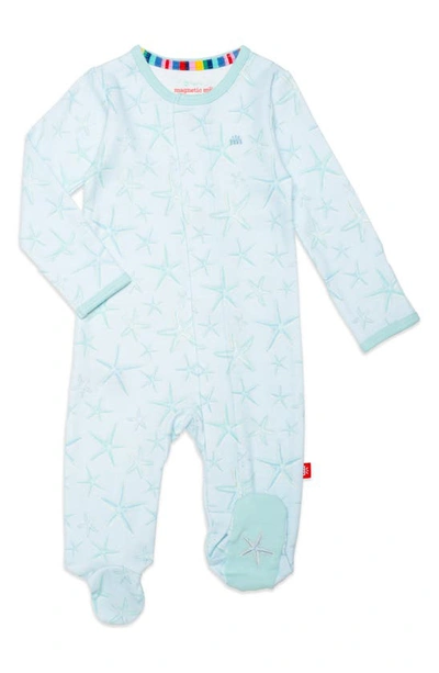 Magnetic Me Babies' Starfish Print Organic Cotton Footie In Neutral