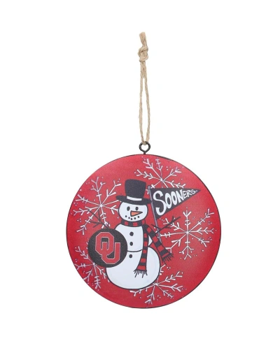 Magnolia Lane Oklahoma Sooners Metal Snowman Ornament In Multi