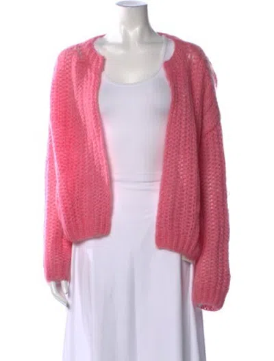 Pre-owned Maiami Open Front Sweater In Pink