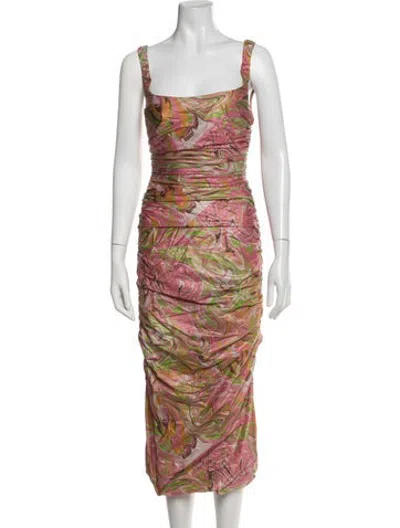 Pre-owned Maisie Wilen Printed Midi Length Dress In Multicolor