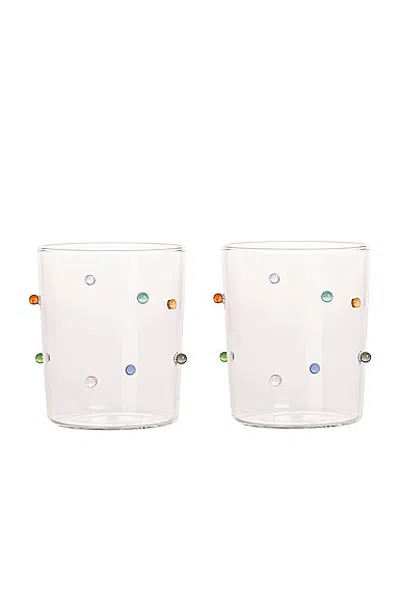 Maison Balzac Pomponette Gobelets In Clear & Multi