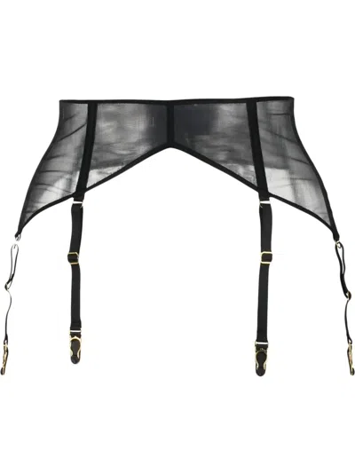 Maison Close Sheer Garter Belt In Black