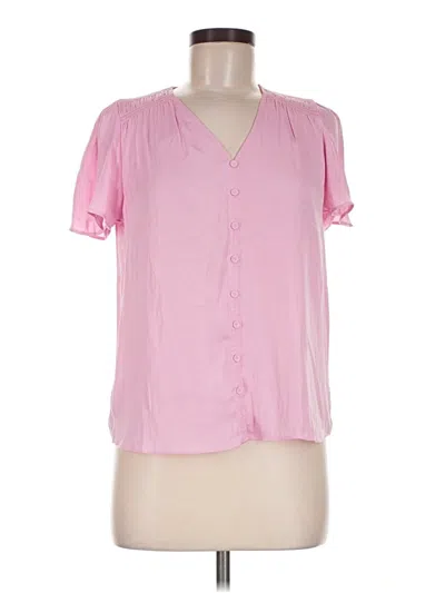 Pre-owned Maison D' Amelie Short Sleeve Blouse In Pink