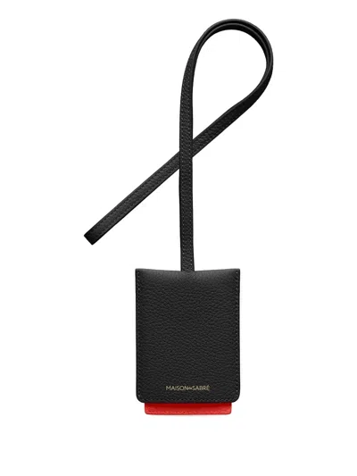 Maison De Sabre Dual-tone Leather Cardholder In Black