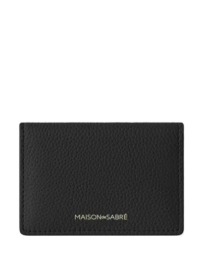 Maison De Sabre Expandable Leather Cardholder In Black