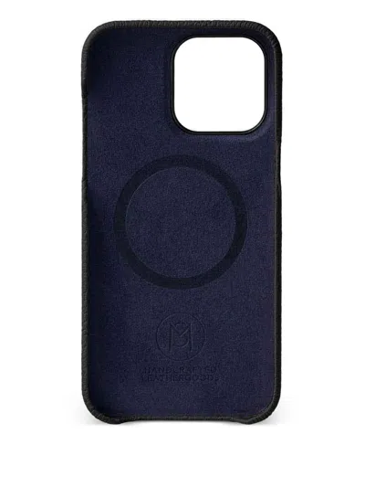 Maison De Sabre Iphone 14 Pro Pebbled-leather Phone Case In Blue