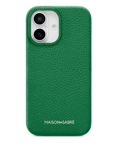 Maison De Sabre Iphone 16 Leather Camera Guard Phone Case In Green