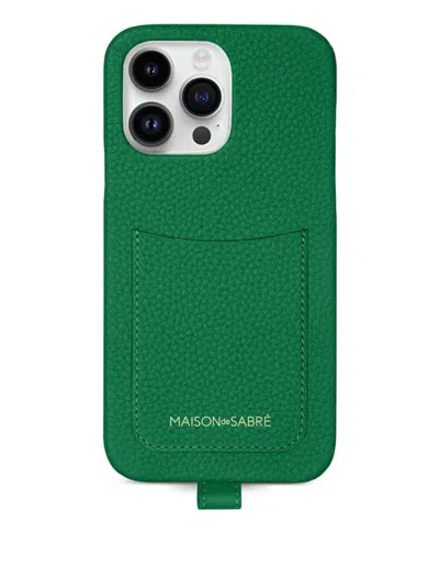 Maison De Sabre Rope Card Slot Phone Case In Green