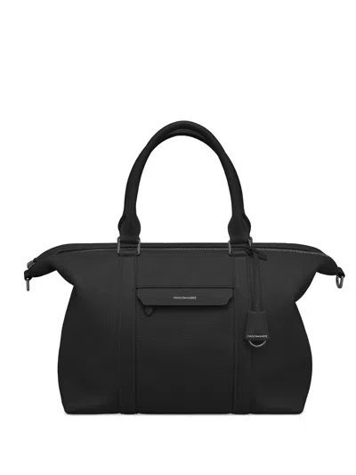 Maison De Sabre Weekender Leather Tote Bag In Black
