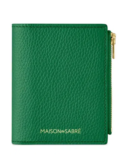 Maison De Sabre Zipped Bifold Leather Wallet In Green