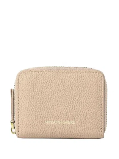 Maison De Sabre Zipped Leather Wallet In Brown