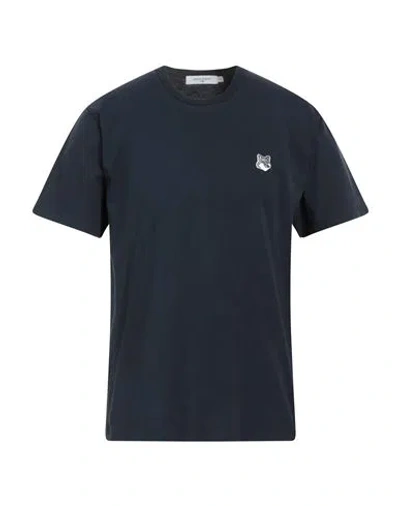 Maison Kitsuné Man T-shirt Midnight Blue Size Xs Cotton