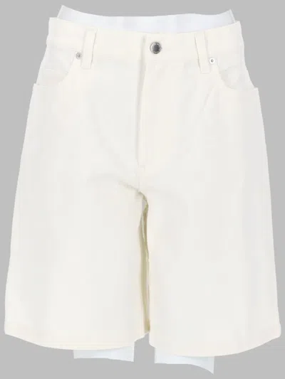 Maison Kitsuné Shorts In Denim In White