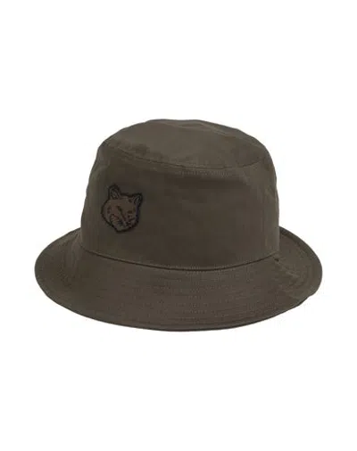 Maison Kitsuné Maison Kitsune Women Fox Head Patch Bucket Hat In Green