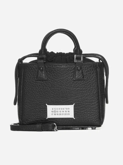 Maison Margiela 5ac Leather Tote Horizontal Bag In Black