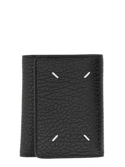 Maison Margiela Four Stitches Tri-fold Wallet In Black