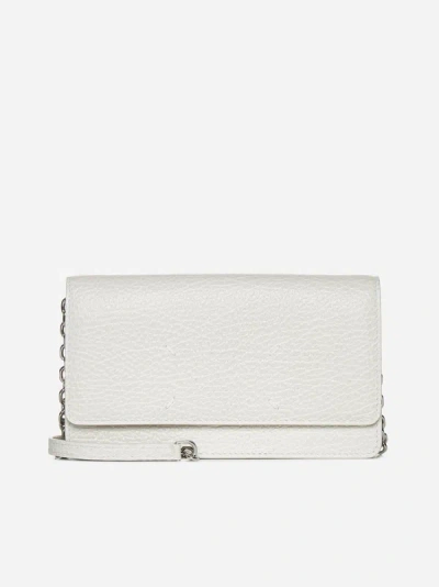 Maison Margiela Medium Leather Chain Wallet Bag In White