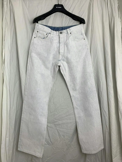 Pre-owned Maison Margiela Painted Denim Jeans In White