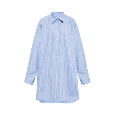 Pre-owned Maison Margiela Poplin Pinstripe Shirt 'white/blue'