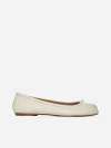 Maison Margiela Recut Tabi Leather Ballet Flats In White