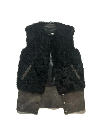 Pre-owned Maison Margiela Runway Artisanal ‘02 Hybrid Fur Leather Vest In Black