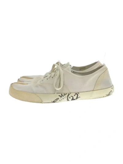 Pre-owned Maison Margiela Stamped Tabi Sneakers In Cream