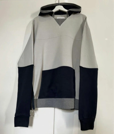 Pre-owned Maison Margiela Two Tone Hoodie With Side-zips - Size 50 In Blue