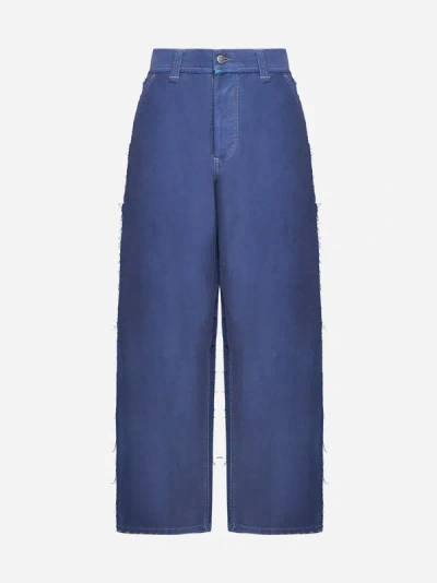 Maison Margiela Wide Leg Jeans In Cobalt Blue