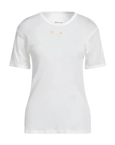 Maison Margiela Woman T-shirt Ivory Size Xl Cotton, Silk In White
