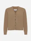 Maison Margiela Wool Cardigan In Camel