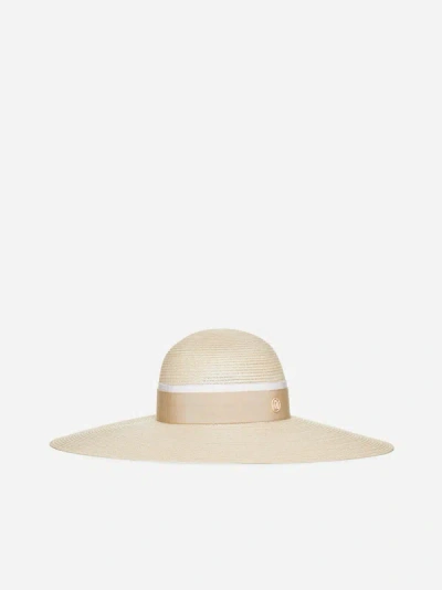 Maison Michel Blanche Straw Hat In Natural,beige