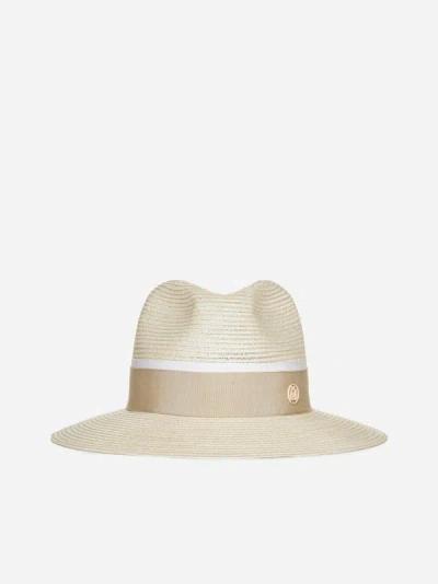 Maison Michel Henrietta Straw Hat In Natural,beige