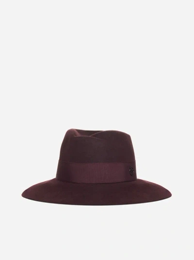 Maison Michel Virginie Felt Hat In Burgundy