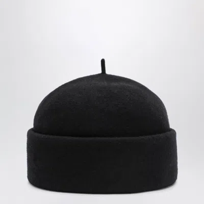 Maison Ola Irina Sculptural Wool Felt Hat In Black