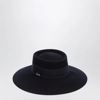 Maison Ola Navy Blue Le Feutre Hat In Wool