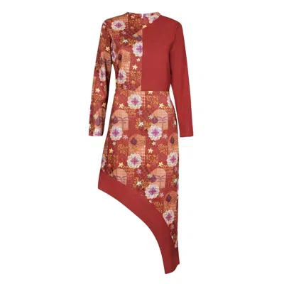 Maison Qala Women's Red Russet Bloom Dress