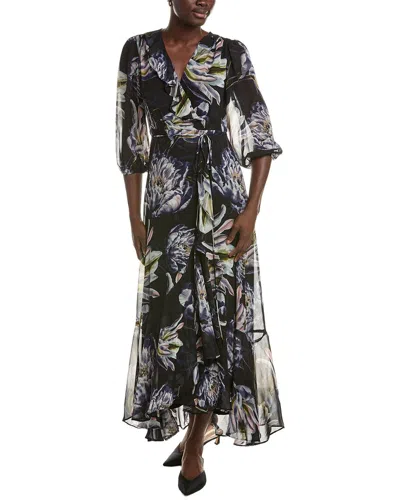 Maison Tara Long Sleeve Midi Dress In Black