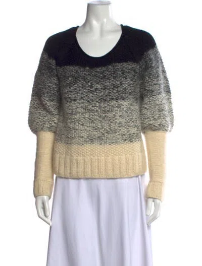 Pre-owned Maiyet Kid Mohair Colorblock Pattern Sweater In Black
