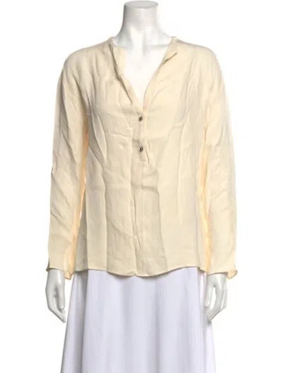 Pre-owned Maiyet Long Sleeve Blouse In Neutrals