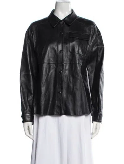 Pre-owned Maje Biker Jacket In Black