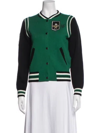 Pre-owned Maje Bomber Jacket In Green