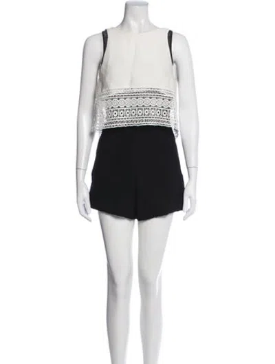 Pre-owned Maje Crew Neck Romper In Black