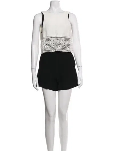 Pre-owned Maje Crew Neck Romper In Black/white