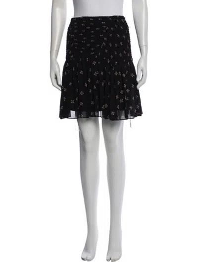 Pre-owned Maje Floral Print Mini Skirt In Black