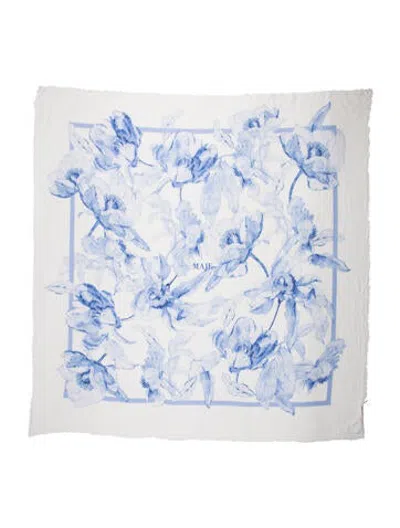Pre-owned Maje Floral Print Scarf In White