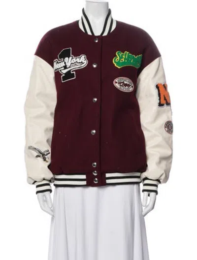 Pre-owned Maje Graphic Print Bomber Jacket In Multicolor